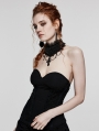 Black Gorgeous Gothic Beaded Cross Pendant Choker