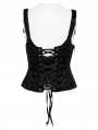 Black Rose-Patterned Gothic Underbust Corset with Straps