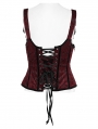 Black and Red Rose-Patterned Gothic Underbust Corset with Straps