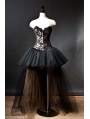 Alternative Fashion Black Romantic Gothic Corset High-Low Prom Dress