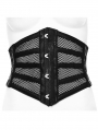 Black Gothic Punk Steel Boned Underbust Mesh Corset