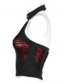 Black and Red Gothic Daily Wear Spider Pattern Vest Top for Women