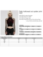 Black and Red Gothic Daily Wear Spider Pattern Vest Top for Women