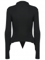 Black Gothic Gradient Moon Print Irregular Daily Long Sleeve T-Shirt for Women