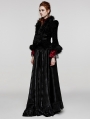 Black Vintage Gothic Fur Trim Embossed Velvet Short Jacket for Women