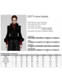 Black Vintage Gothic Fur Trim Embossed Velvet Short Jacket for Women