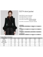 Black and Green Vintage Gothic Fur Trim Embossed Velvet Short Jacket for Women