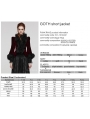 Black and Red Vintage Gothic Fur Trim Embossed Velvet Short Jacket for Women