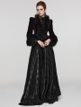 Black and Violet Vintage Gothic Fur Trim Embossed Velvet Short Jacket for Women