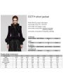 Black and Violet Vintage Gothic Fur Trim Embossed Velvet Short Jacket for Women