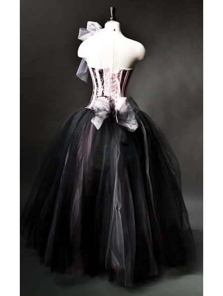 pink and black gothic dress