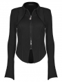 Black Gothic Bat Shaped Collar Daily Shirt for Women