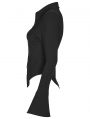 Black Gothic Bat Shaped Collar Daily Shirt for Women
