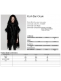 Black Gothic Loose Hooded Bat Sleeves Fur Cloak for Women