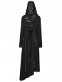 Black Gothic Decadent Asymmetric Hooded Long Jacket for Women
