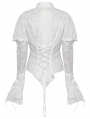 White Gothic Dark Harajuku Style Slim Fit Shirt for Women
