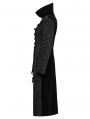 Black Gothic Jacquard Velvet Double Splicing Long Asymmetric Coat for Women