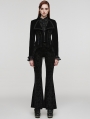 Black Vintage Gothic Velvet Lace Applique Lapel Collar Jacket for Women