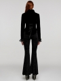 Black Vintage Gothic Velvet Lace Applique Lapel Collar Jacket for Women