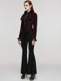 Black and Red Vintage Gothic Velvet Lace Applique Lapel Collar Jacket for Women