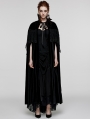 Black Gothic Bat Neck Velvet Long Cloak for Women