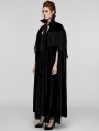 Black Gothic Bat Neck Velvet Long Cloak for Women