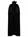 Black Gothic Bat Neck Velvet Long Cloak for Women