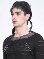 Black Gothic Punk Eyelet Fitted Head Scarf for Men