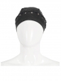 Black Gothic Punk Eyelet Fitted Head Scarf for Men