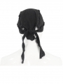 Black Gothic Punk Eyelet Fitted Head Scarf for Men