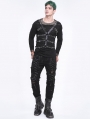 Black Gothic Punk Multi-Buckle PU Leather Body Harness for Men