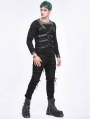 Black Gothic Punk Multi-Buckle PU Leather Body Harness for Men