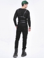 Black Gothic Punk Multi-Buckle PU Leather Body Harness for Men