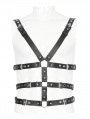 Black Gothic Punk Multi-Buckle PU Leather Body Harness for Men