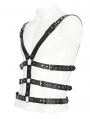 Black Gothic Punk Multi-Buckle PU Leather Body Harness for Men