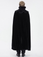 Black Gothic Vampire Lace Trimmed Velvet Long Cape for Men