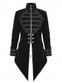 Black Vintage Gothic Embroidery Stand Collar Swallow Tail Coat for Men