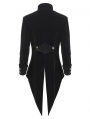 Black Vintage Gothic Embroidery Stand Collar Swallow Tail Coat for Men