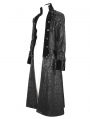 Black Vintage Gothic Dark Pattern Double-Breasted Lapel Long Coat for Men