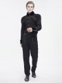 Black Gothic Retro Pattern Button Tassel Bolero Jacket for Men