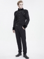 Black Gothic Retro Pattern Button Tassel Bolero Jacket for Men