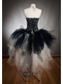 Alternative Fashion Black and Ivory Gothic Corset Prom Party Dress