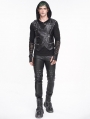 Black Gothic Punk Studded Daily Long Fitted Pants for Men