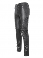 Black Gothic Punk Studded Daily Long Fitted Pants for Men