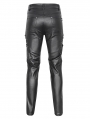 Black Gothic Punk Studded Daily Long Fitted Pants for Men