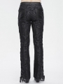 Black Gothic Vintage Pattern Lace-Up Flared Pants for Men