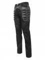 Black Gothic Punk Multi-Buckle Straps Skinny Fit Pants for Men