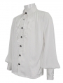 White Gothic Gorgeous Ruffle Button Placket Party Shirt for Men