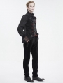 Black Retro Embroidery Feather Gothic Party Lapel Waistcoat for Men