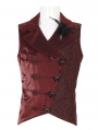 Red Retro Embroidery Feather Gothic Party Lapel Waistcoat for Men